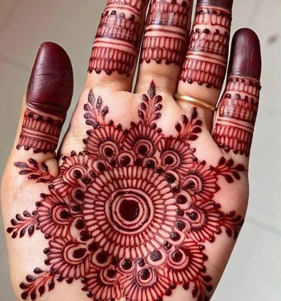 easy simple circle mehndi design