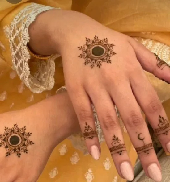 easy simple circle mehndi design