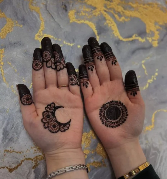 easy simple circle mehndi design